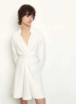 Sandro CELIA - Korte, Getailleerde Jurk Met Fronsjes | Wit