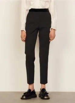 Sandro NOAM - Rechte Broek - Wolblend | Zwart