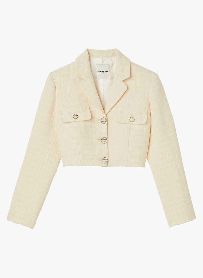 Sandro EDMA - Kort Tweedjasje | Wit - Afbeelding 2