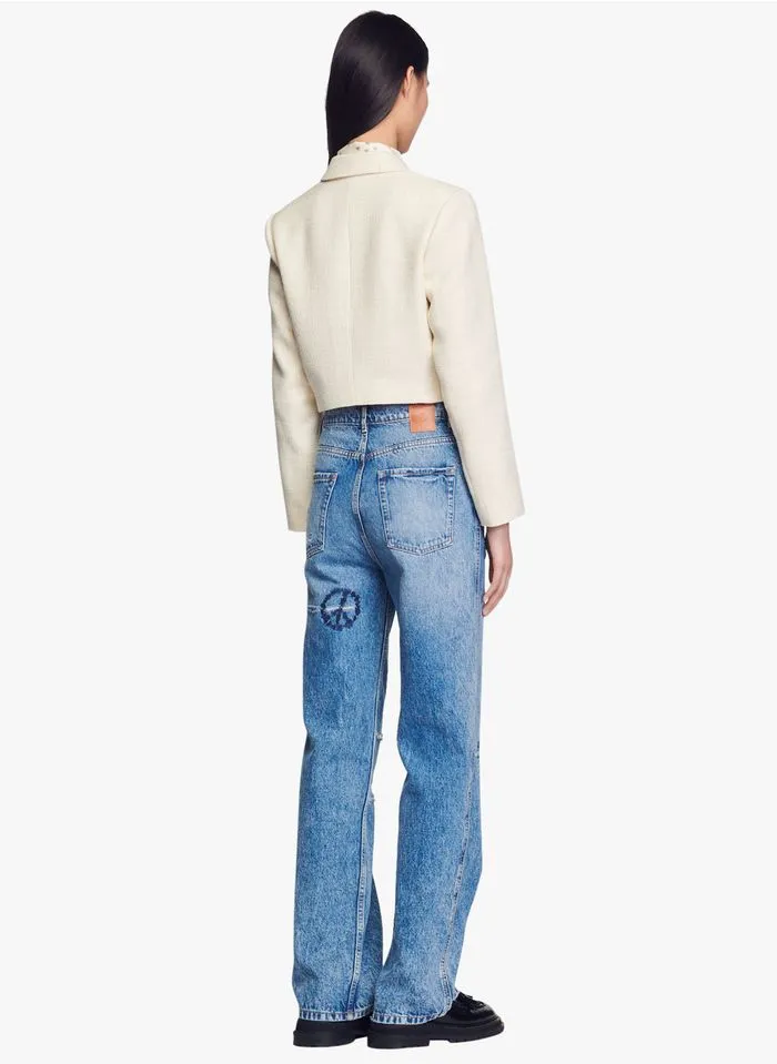 Sandro EDMA - Kort Tweedjasje | Wit - Afbeelding 4