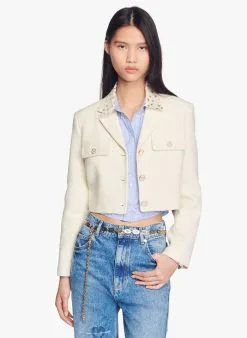 Sandro EDMA - Kort Tweedjasje | Wit