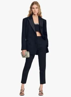 Sandro MONTANA - Oversized Smokingjasje | Zwart