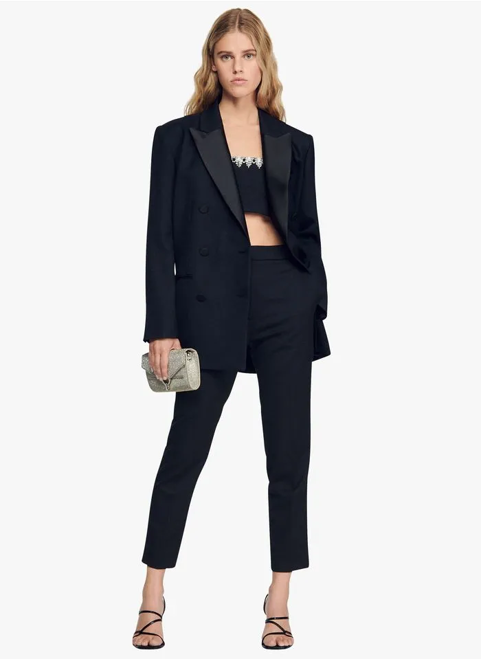 Sandro MONTANA - Oversized Smokingjasje | Zwart