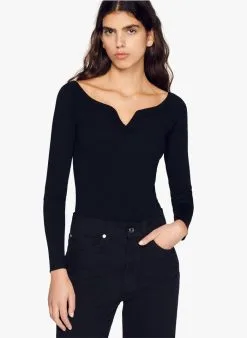 Sandro ATTALE - Body Met Lange Mouw | Zwart