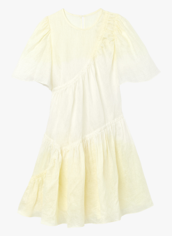 Sandro KIARANE - Ruimvallende, Korte Jurk Van Linnenmix | Veelkleurig