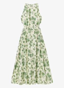 Sandro ANNECY - Lange Jurk Met Bloemmotief | Groen