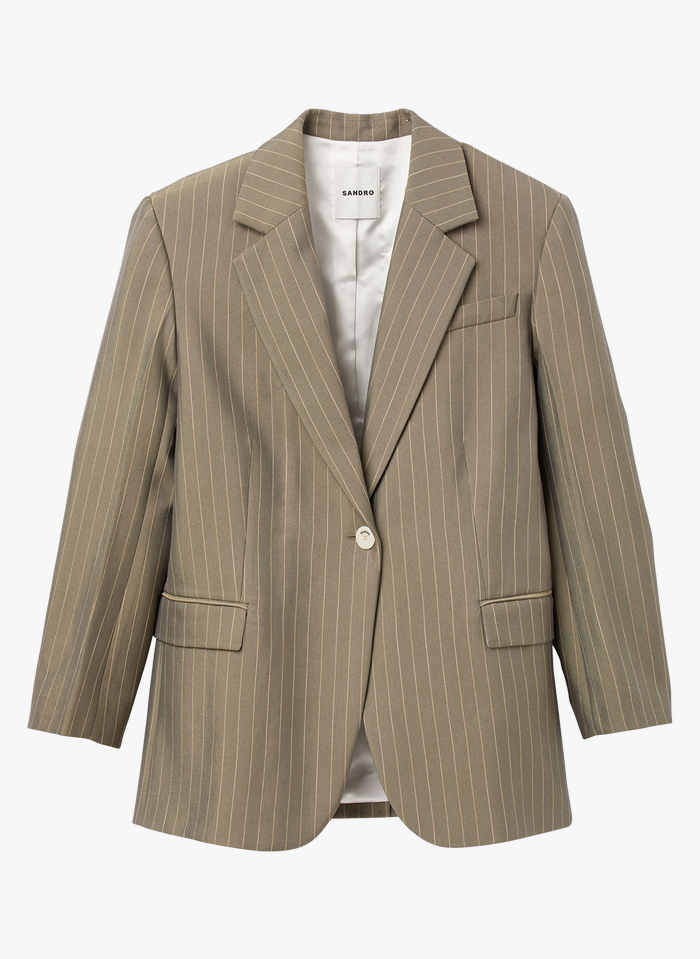 Sandro YUNA - Gestreepte Blazer | Kaki - Afbeelding 2