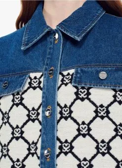 Sandro MESSINE - Spijkerjasje Van Twee Soorten Stof Katoenblend | Blauw