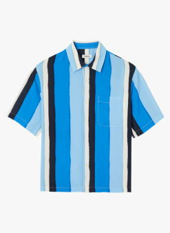 Sandro STRIPES MC - Gestreepte Blouse Met Klassieke Kraag | Blauw