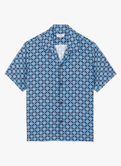 Sandro CROSS MC - Geruite Blouse Met Klassieke Kraag | Blauw