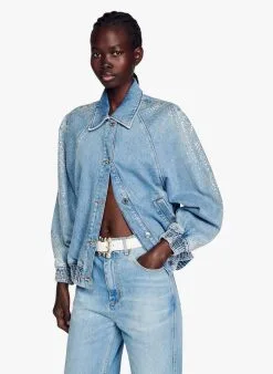 Sandro FLAMME - Katoenen Spijkerjasje | Blauw