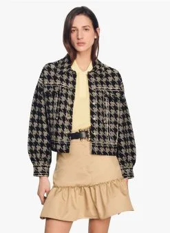 Sandro BALTHAZAR - Tweedjasje Met Klassieke Kraag | Zwart