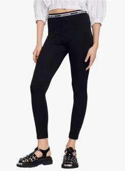 Sandro SCOTT - Legging Van Jersey | Zwart