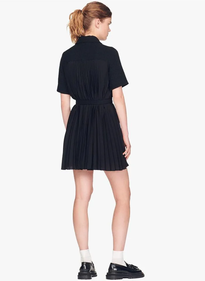 Sandro NOUR - Tweedjurk Met Klassieke Kraag | Zwart - Afbeelding 7