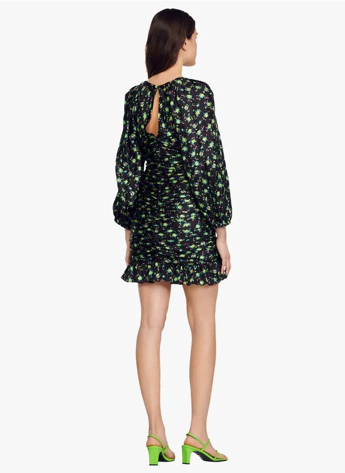 Sandro NOVALEE - Korte, Strakke Jurk Met Print | Zwart - Afbeelding 4