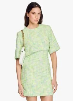 Sandro AGY - Korte Jurk Van Tweedstof | Groen