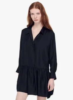 Sandro JOSEPHA - Korte, Zijden Jurk | Zwart