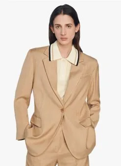 Sandro POITIERS - Blazer Van Viscose | Beige