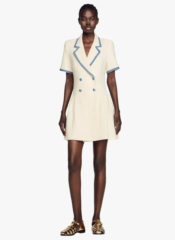 Sandro SEVILLE - Korte Jurk Katoenblend | Wit - Afbeelding 3