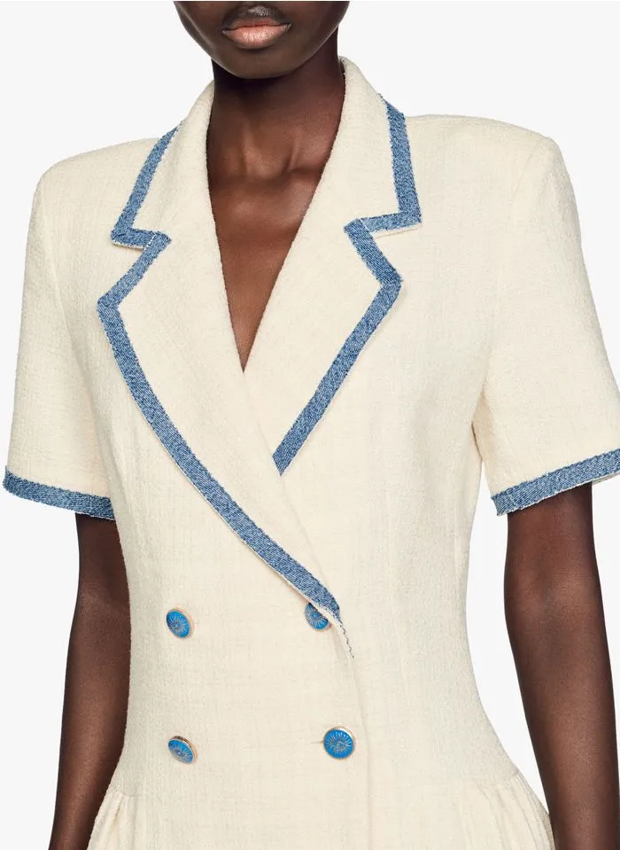 Sandro SEVILLE - Korte Jurk Katoenblend | Wit - Afbeelding 5