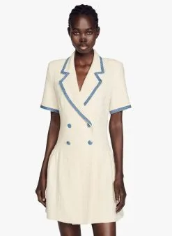 Sandro SEVILLE - Korte Jurk Katoenblend | Wit