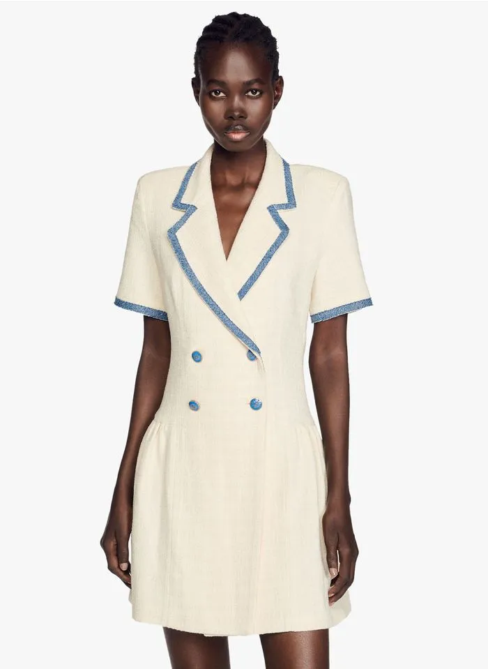 Sandro SEVILLE - Korte Jurk Katoenblend | Wit