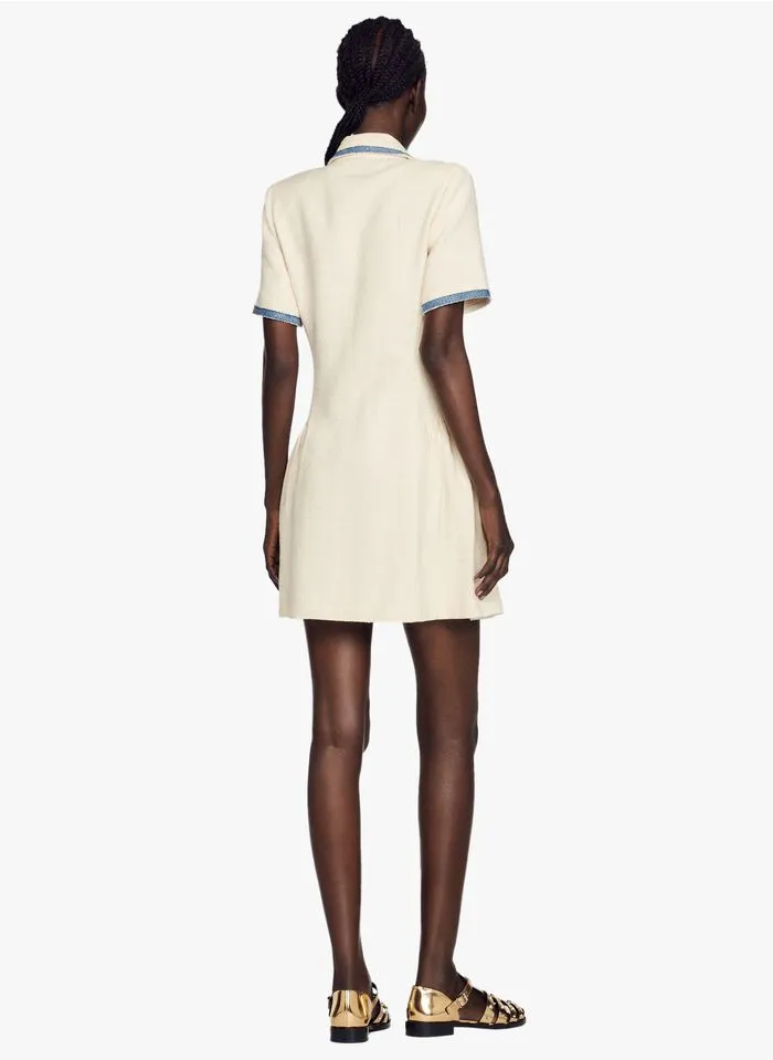 Sandro SEVILLE - Korte Jurk Katoenblend | Wit - Afbeelding 4