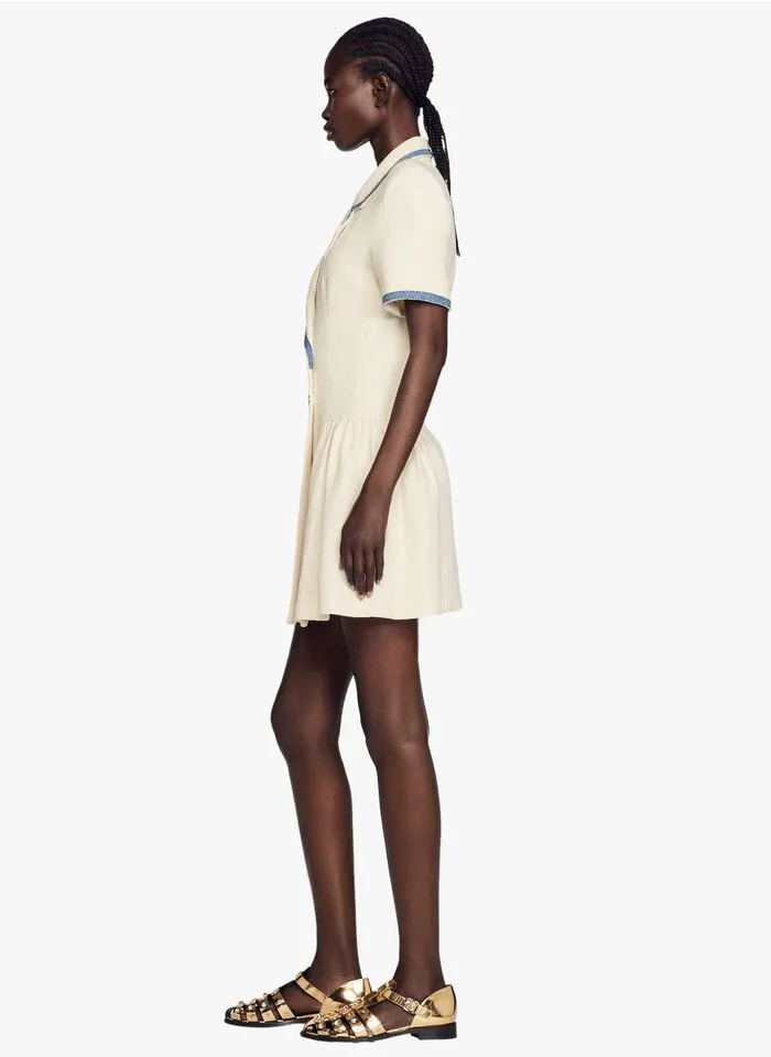 Sandro SEVILLE - Korte Jurk Katoenblend | Wit - Afbeelding 6