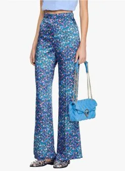 Sandro DONELO - Soepelvallende, Wijde Broek Met Print | Blauw