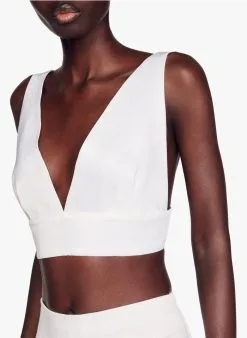 Sandro LOLITE - Croptop Met V-hals | Wit