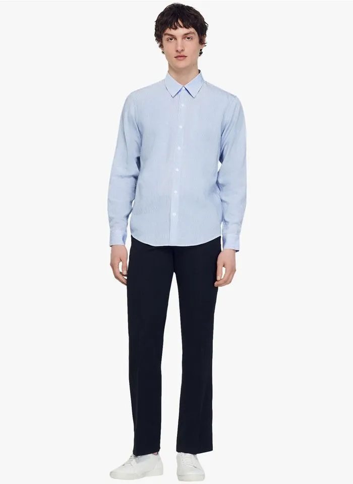Sandro BUSINESS STRIPES - Regular-fit, Gestreept Overhemd | Blauw - Afbeelding 4