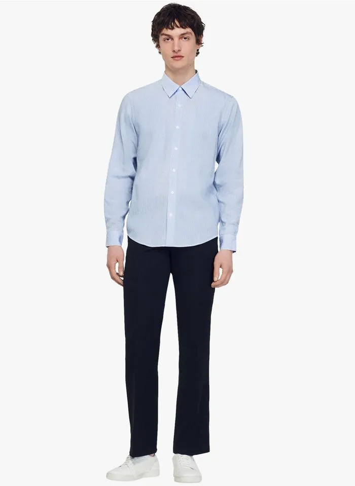 Sandro BUSINESS STRIPES - Regular-fit, Gestreept Overhemd | Blauw - Afbeelding 6