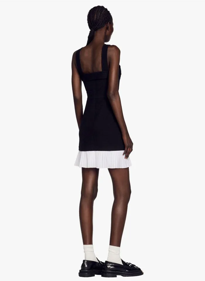 Sandro SHANGRILA - Korte, Katoenen Jurk Met Volants | Zwart - Afbeelding 5