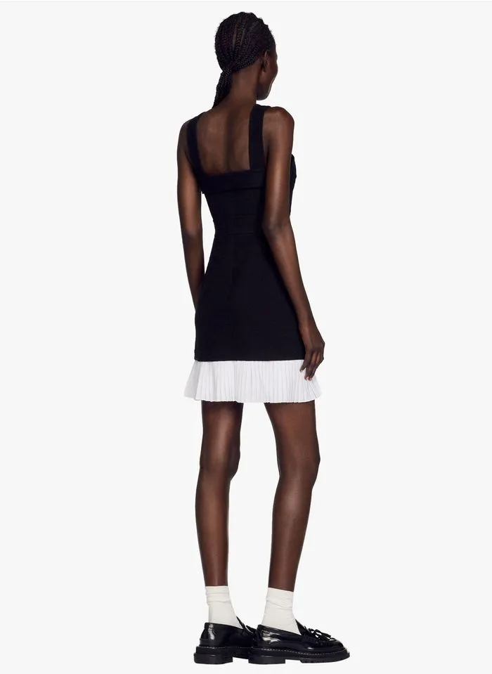 Sandro SHANGRILA - Korte, Katoenen Jurk Met Volants | Zwart - Afbeelding 7