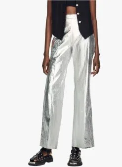 Sandro TSIPORAH - Broek Met Olifantenpijpen | Zilver