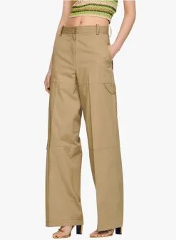 Sandro POPEYE - Cargobroek Katoenblend | Kaki