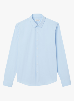 Sandro SEAMLESS STRETCH - Slim-fit Overhemd Van Stretchkatoen | Blauw