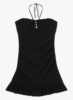 Sandro LILLE - Korte, Strakke Jurk Met Volants | Zwart