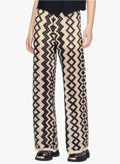Sandro HENRIK - Wijde Broek Met Geometrisch Motiefje | Zwart