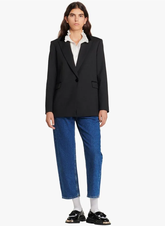 Sandro HELLA - Jasje Met Reverskraag | Zwart - Afbeelding 5