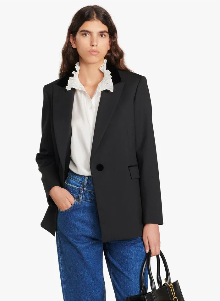 Sandro HELLA - Jasje Met Reverskraag | Zwart - Afbeelding 4