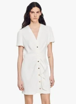 Sandro OP EMERSON - Korte Jurk Met Knopen | Wit