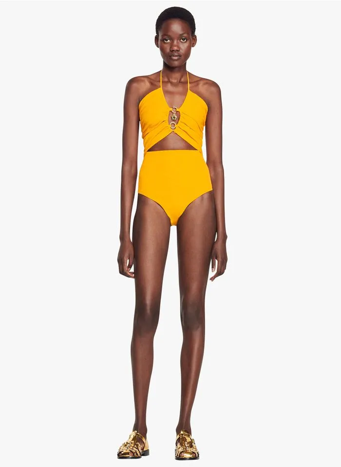 Sandro ASSIYA - Body Van Tricot Met Blote Rug | Oranje - Afbeelding 3