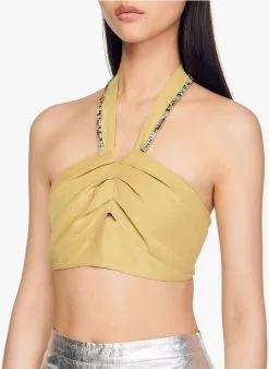 Sandro AVEDIS - Korte Top Met Stras | Geel