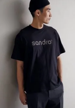 Sandro Retro Tee - T-Shirt Print - Noir