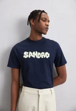 Sandro T-Shirt Print - Marine